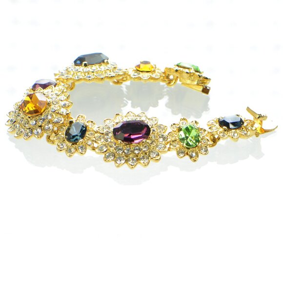 Kenneth Jay Lane KJL Multi-stone Crystal Bracelet - Picture 3 of 7